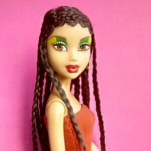Custom Doll with cornrows braids hair & dress My Scene OOAK